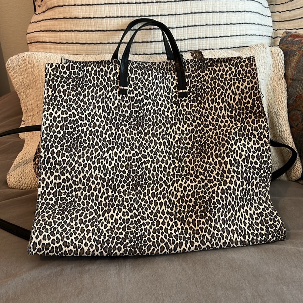 New Clare V. Leopard Leather Tote.